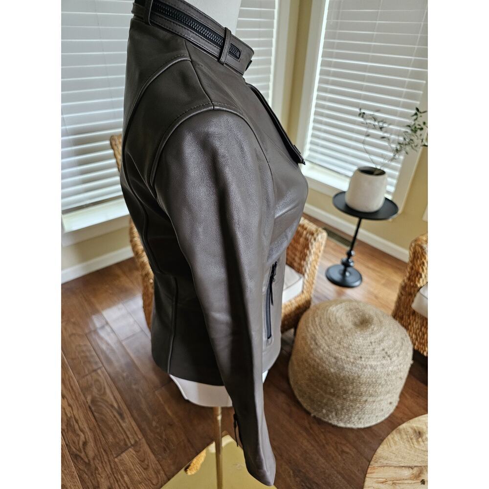Soia & Kyo Genuine Lambskin Leather Jacket Women's XXS Moto Biker - Picture 5 of 16